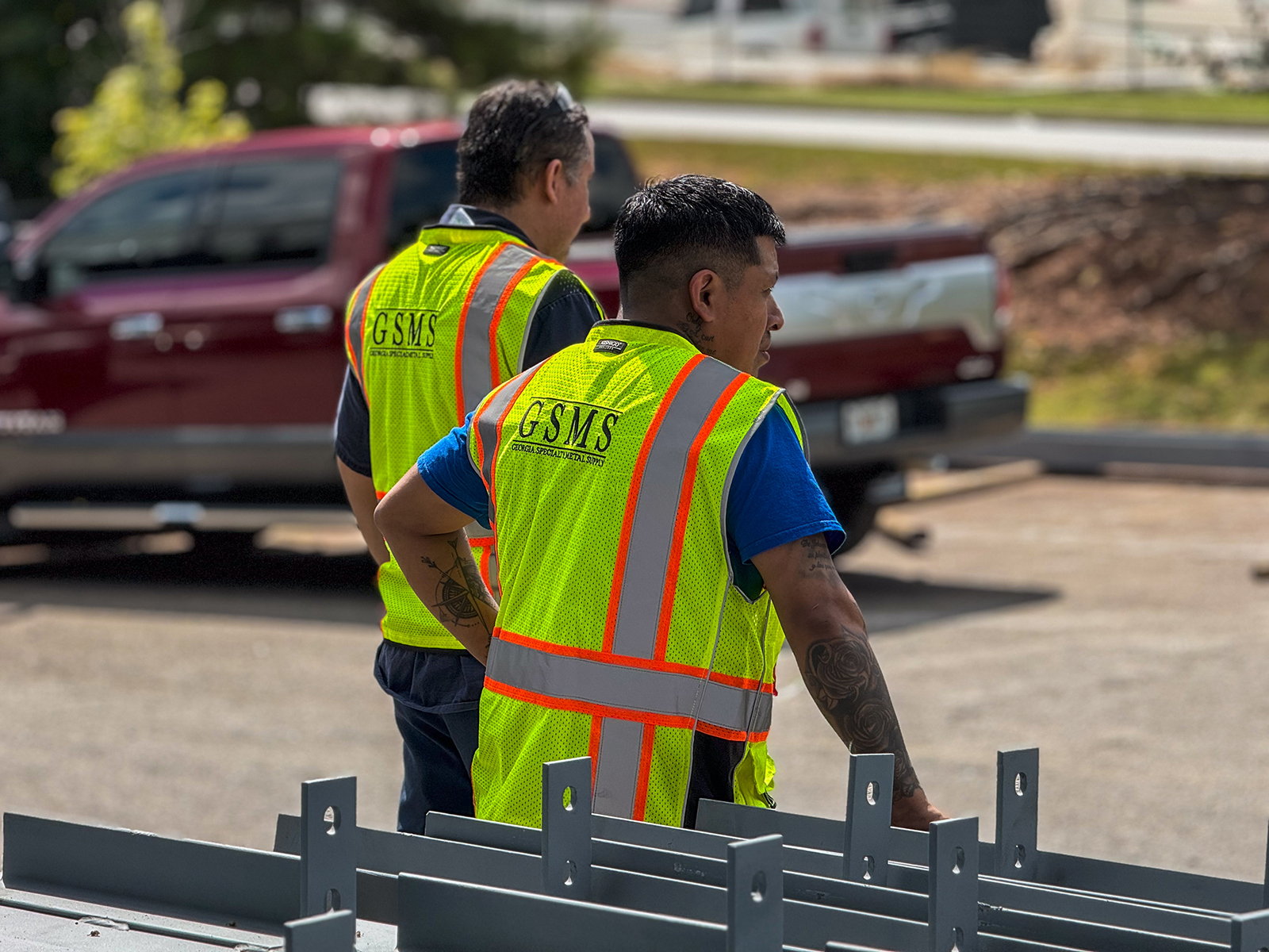 Two guys on the job for GA Specialty Metal Supply.